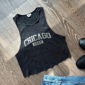 Garage Black/Gray Crop Top